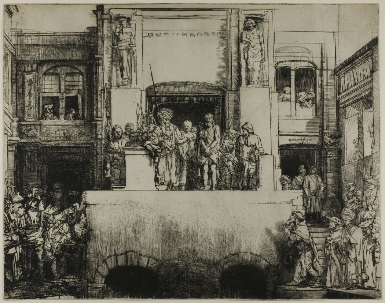 Kristus presentert for folket: avlang plate av Rembrandt van Rijn