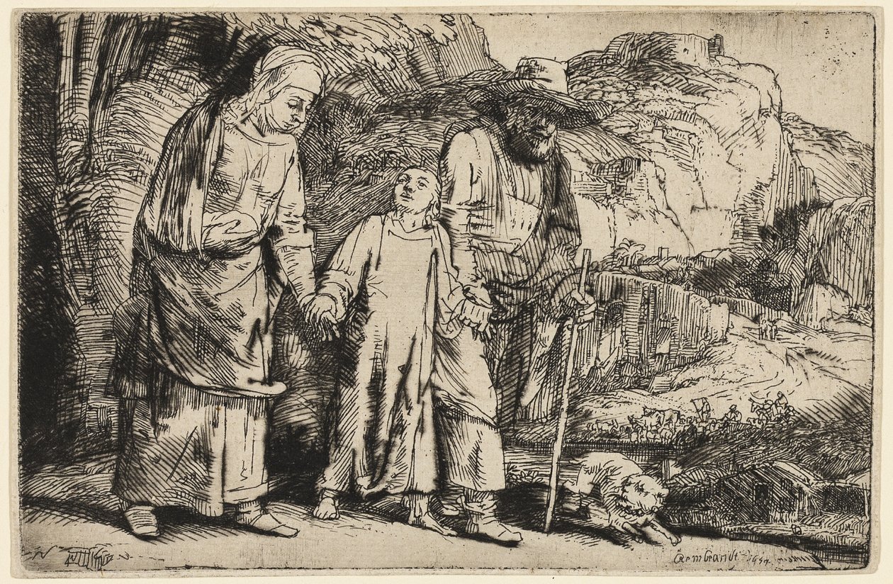 Kristus vender tilbake fra tempelet med sine foreldre av Rembrandt van Rijn