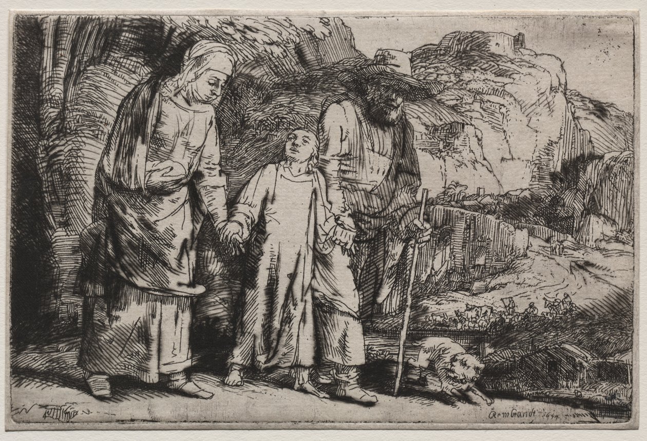 Kristus vender tilbake fra tempelet med sine foreldre av Rembrandt van Rijn