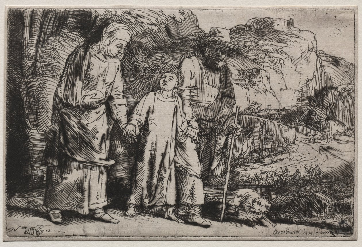 Kristus vender tilbake fra tempelet med sine foreldre, 1654. av Rembrandt van Rijn