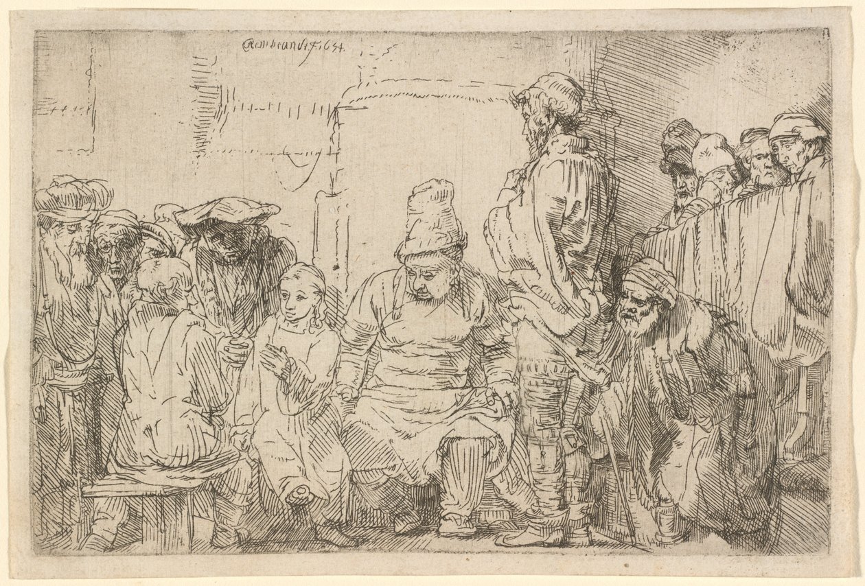 Kristus sittende og diskuterte med legene av Rembrandt van Rijn