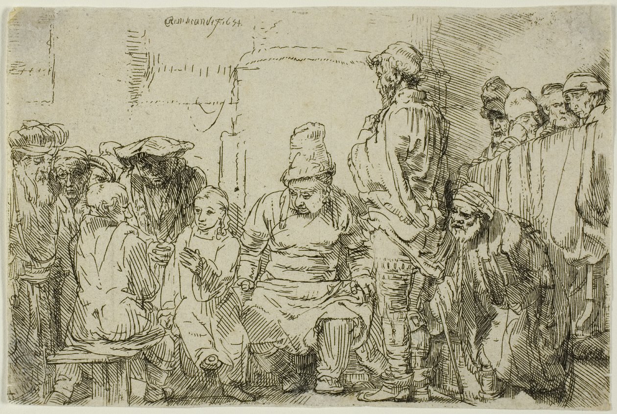 Kristus sittende og diskuterte med legene av Rembrandt van Rijn