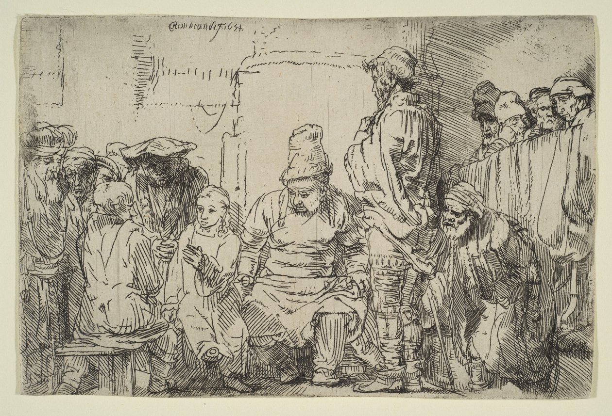 Kristus sittende og diskuterte med legene, 1654. av Rembrandt van Rijn