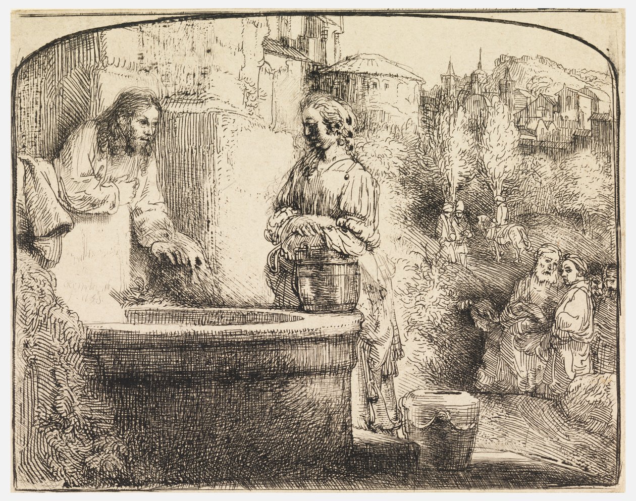 Kristus og kvinnen i Samaria av Rembrandt van Rijn