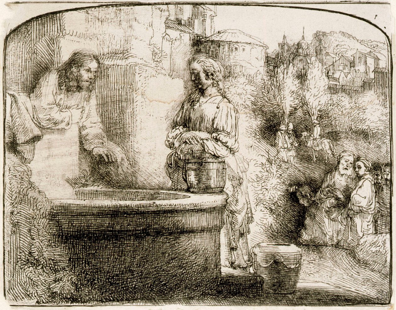 Kristus og kvinnen fra Samaria av Rembrandt van Rijn