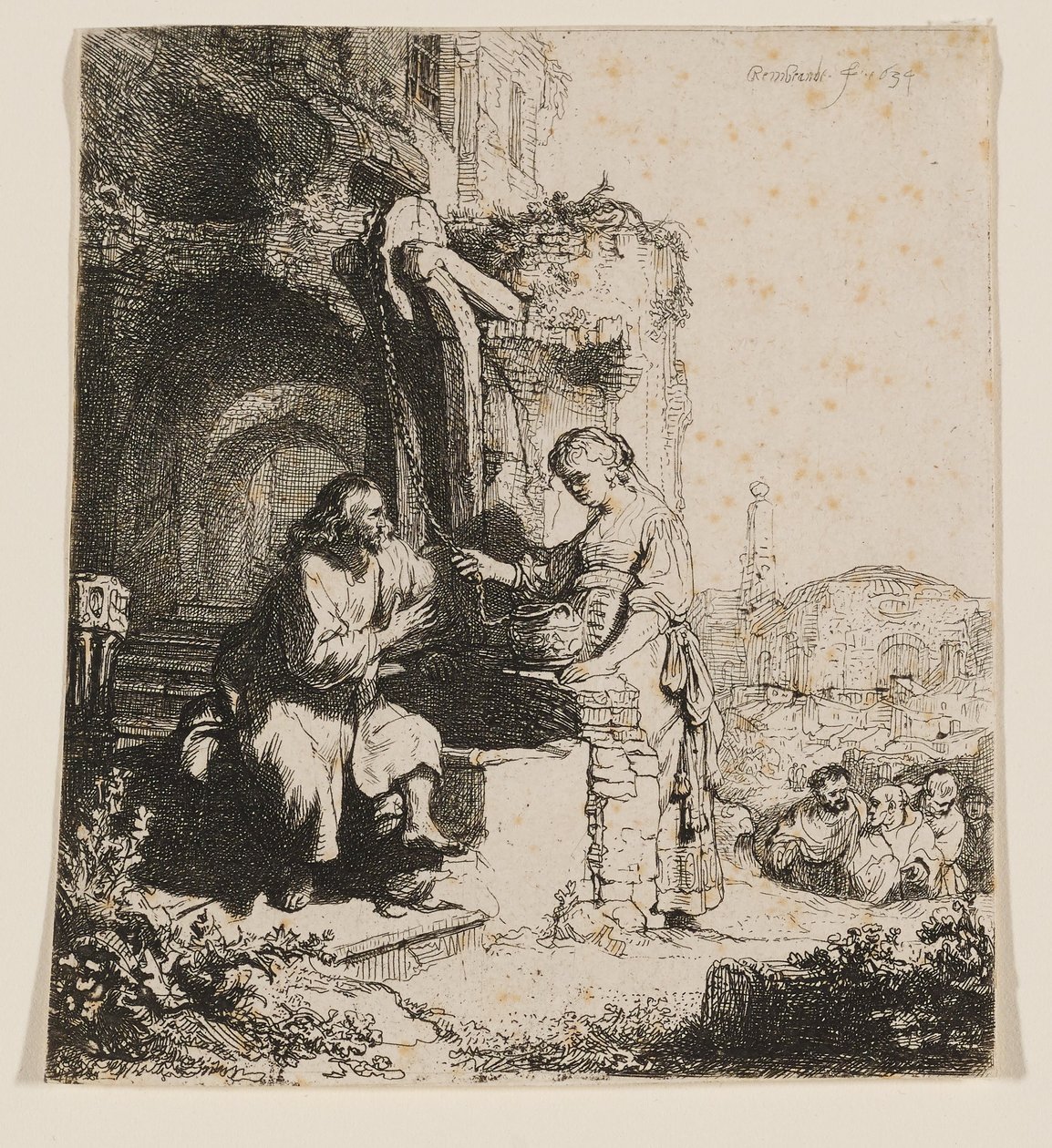 Kristus og kvinnen fra Samaria: Blant ruinene av Rembrandt van Rijn
