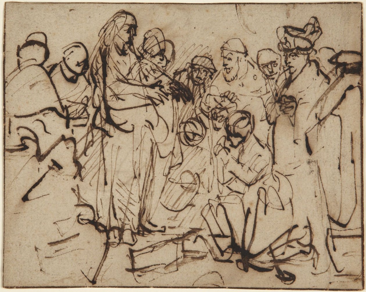 Kristus og den utro kvinnen av Rembrandt van Rijn