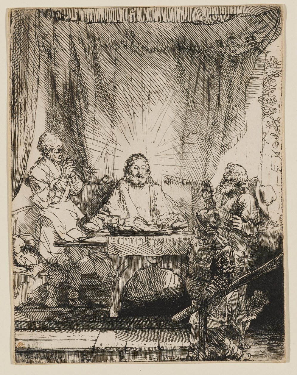 Kristus i Emmaus: Det store bildet av Rembrandt van Rijn