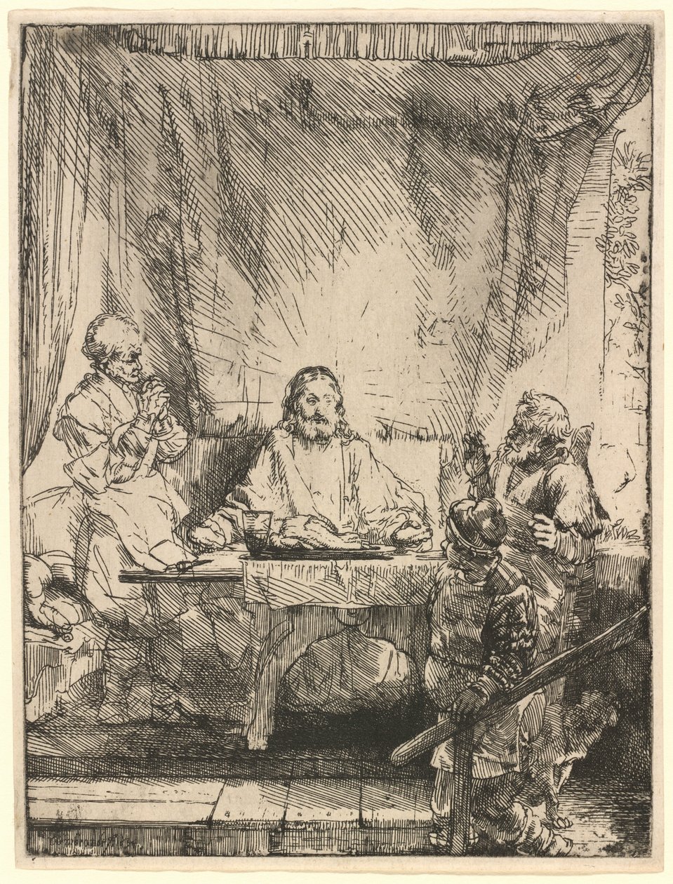 Kristus i Emmaus: det større bildet av Rembrandt van Rijn