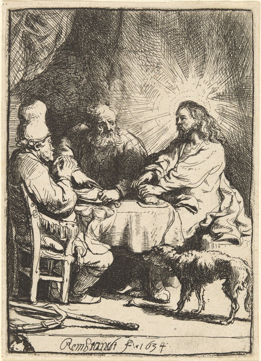Kristus ved Emmaus: Den mindre tallerken av Rembrandt van Rijn