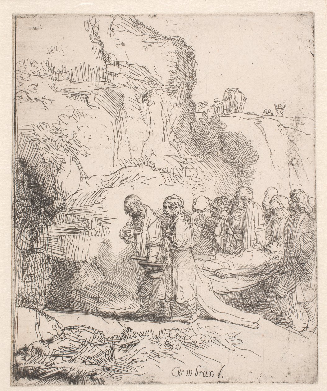 Kristus ble båret til graven av Rembrandt van Rijn