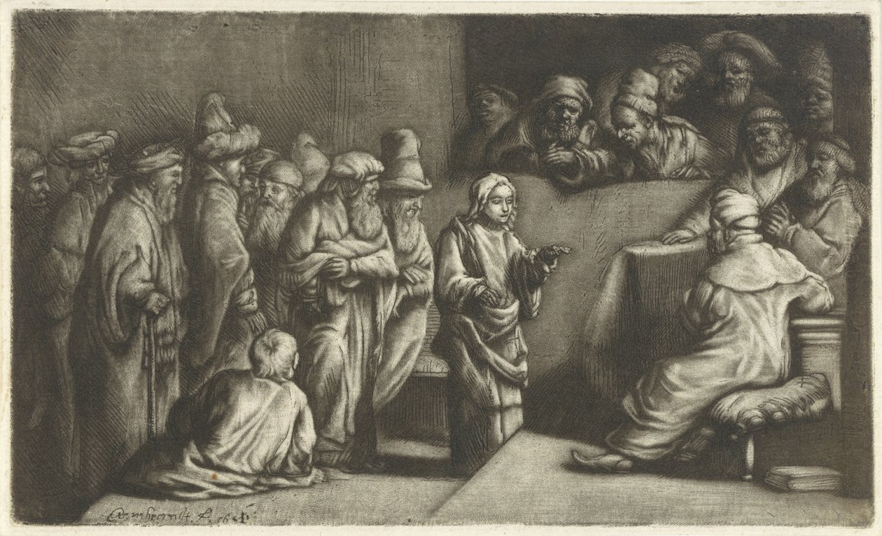 Kristus som diskuterer med legene: en skisse av Rembrandt van Rijn