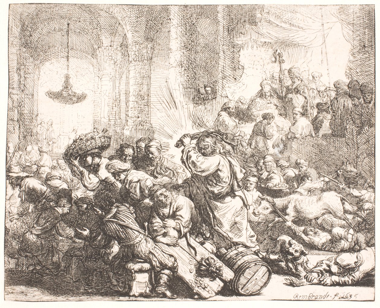 Kristus driver vekslerne fra templet av Rembrandt van Rijn