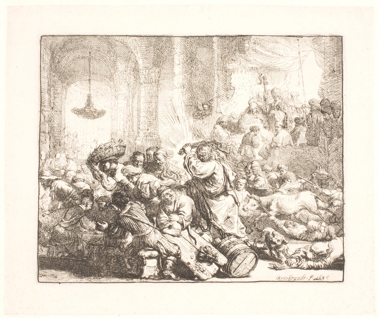 Kristus driver vekslerne fra templet av Rembrandt van Rijn
