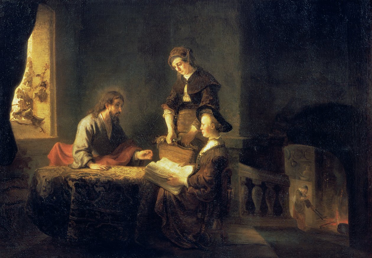 Kristus i huset til Marta og Maria av Rembrandt van Rijn