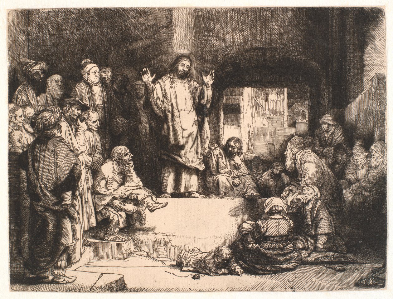 Kristus forkynner ("La petite tombe") av Rembrandt van Rijn