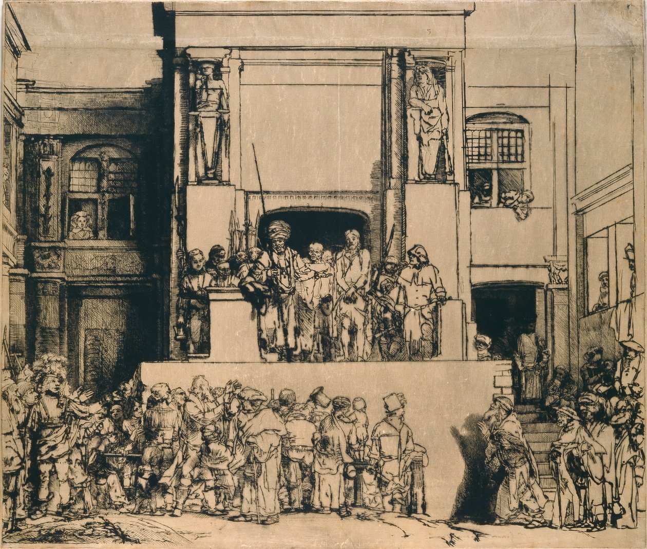 Kristus presenterte for folket: avlang plate, 1655 av Rembrandt van Rijn