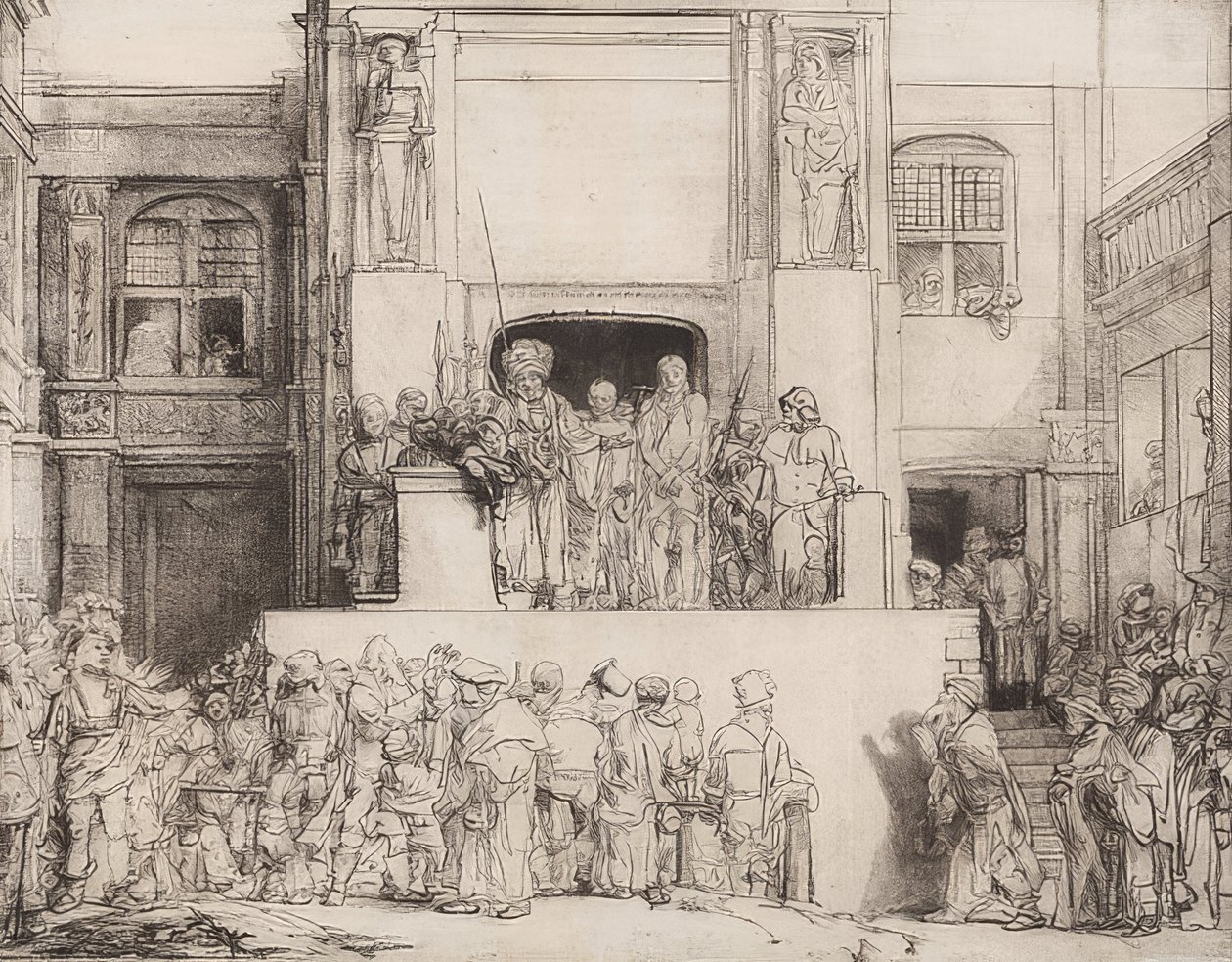 Kristus presenterte for folket. 1655 av Rembrandt van Rijn