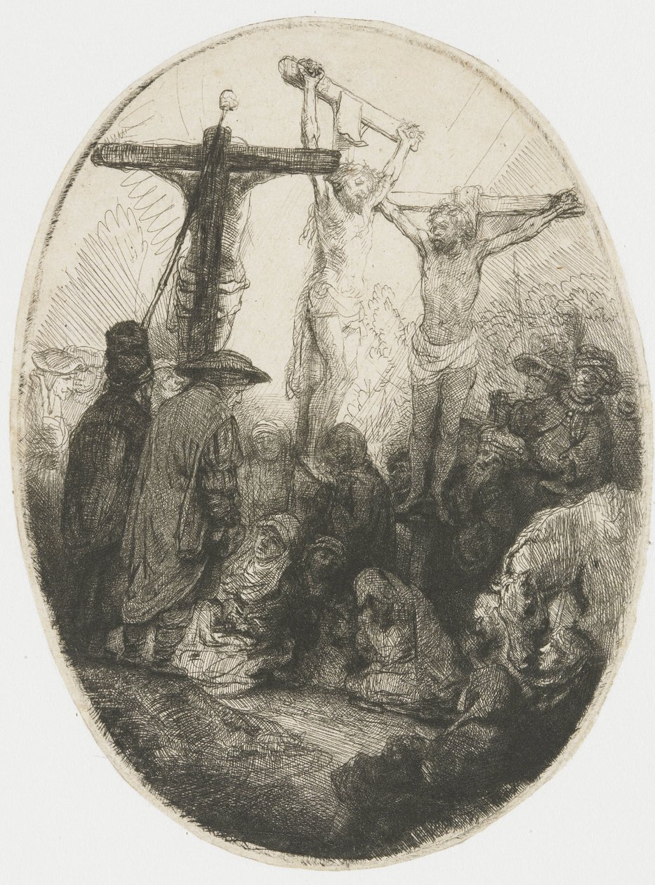 Kristus korsfestet mellom de to morderne av Rembrandt van Rijn