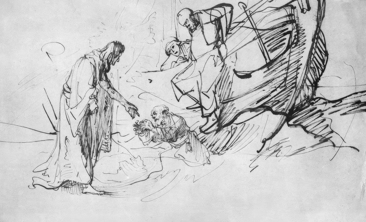 Kristus går på havet av Rembrandt van Rijn