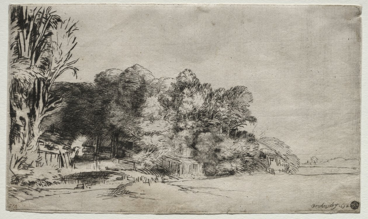 Treklump med en Vista av Rembrandt van Rijn