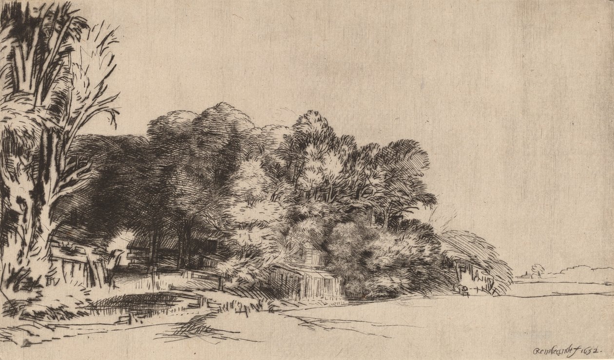 Treklump med en Vista, 1652. av Rembrandt van Rijn