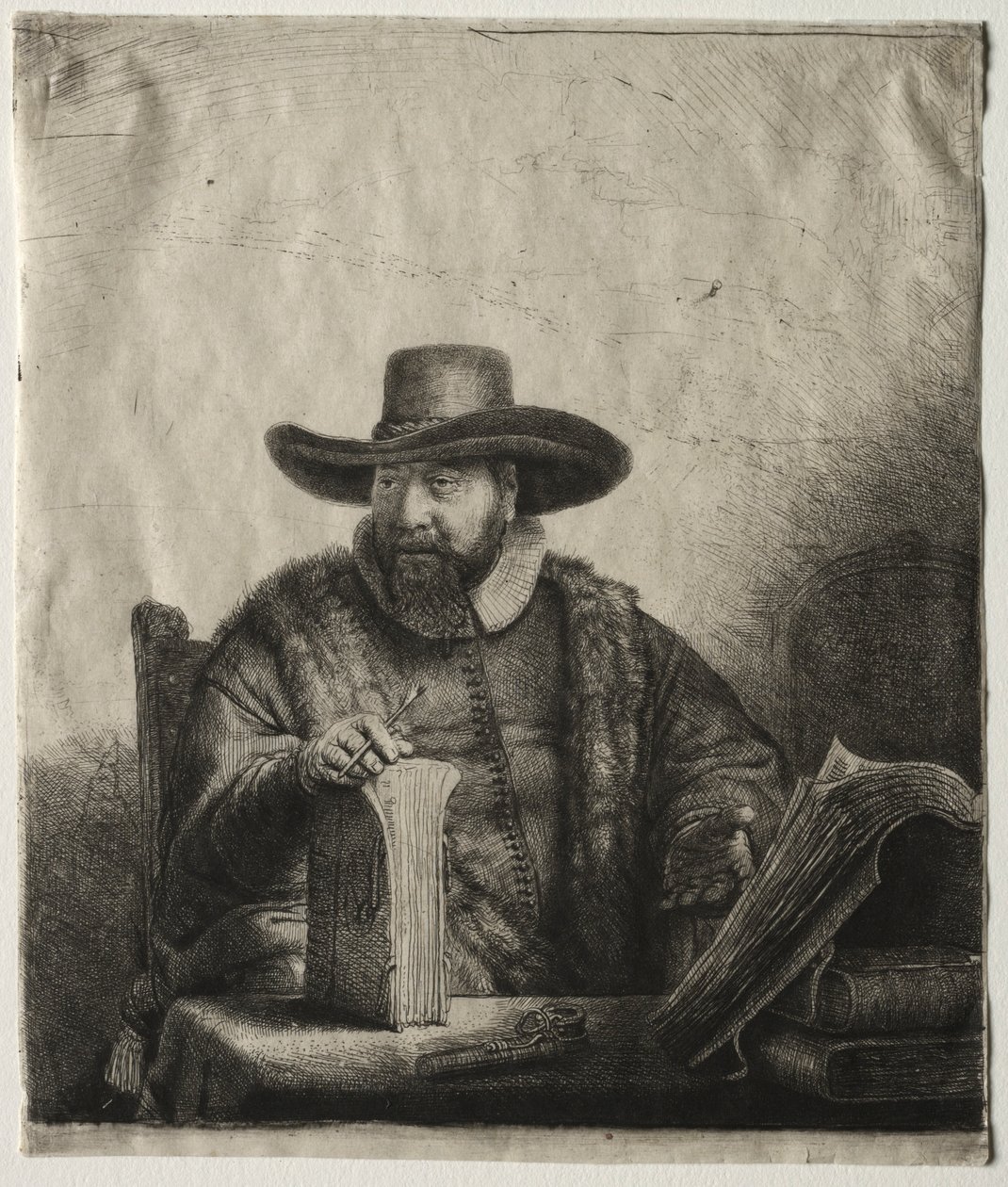 Cornelis Claesz Anslo, Mennonite Preacher, 1641. av Rembrandt van Rijn