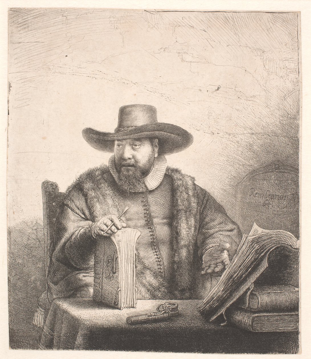 Cornelis Claesz Anslo, Mennonite preacher av Rembrandt van Rijn