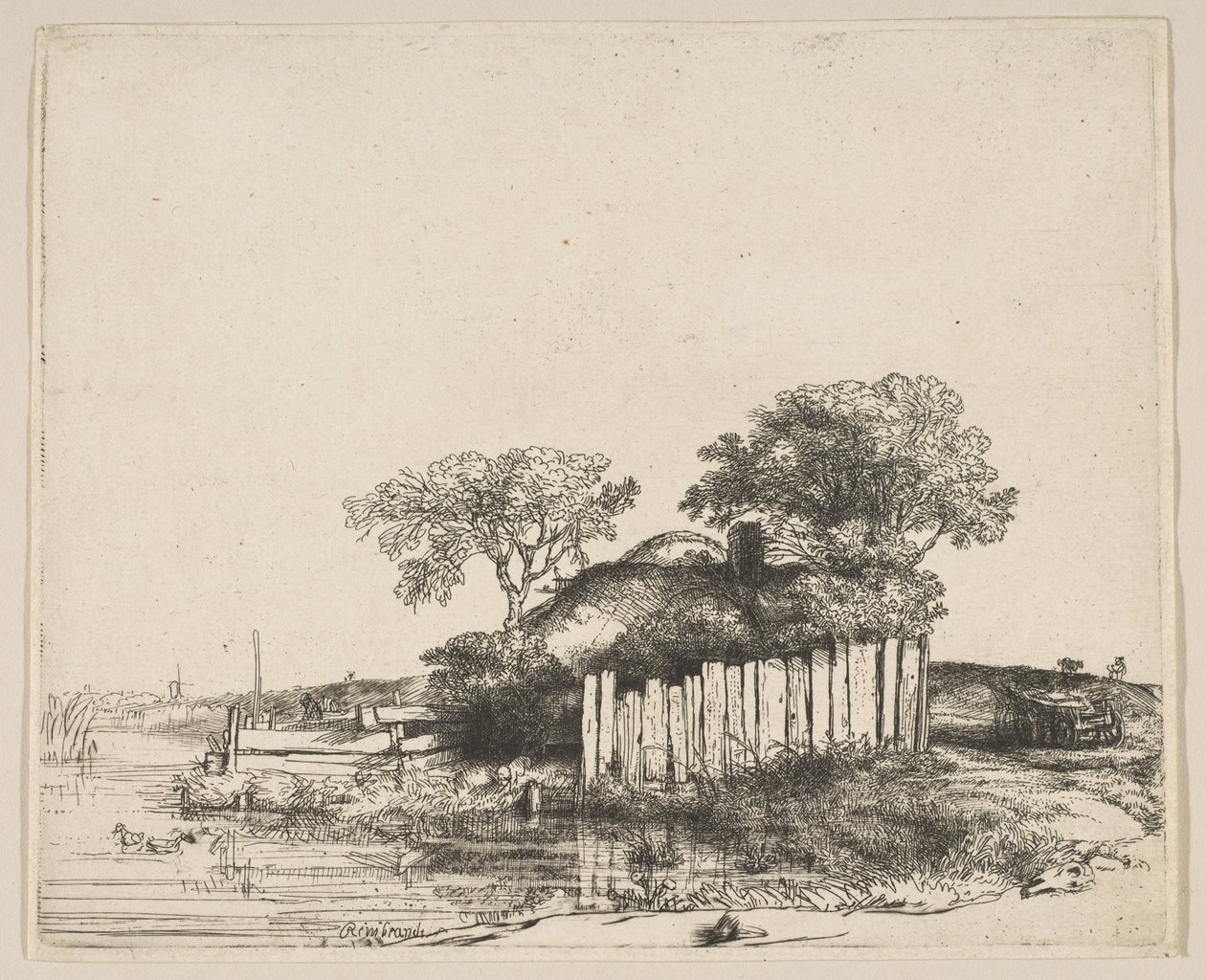 Hytte med hvit bleking, 1648. av Rembrandt van Rijn