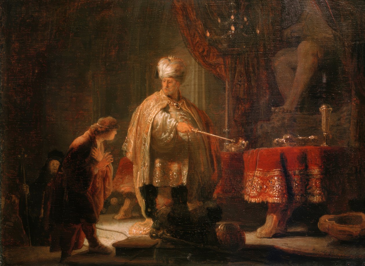 Daniel og Cyrus foran idolet til Bel av Rembrandt van Rijn