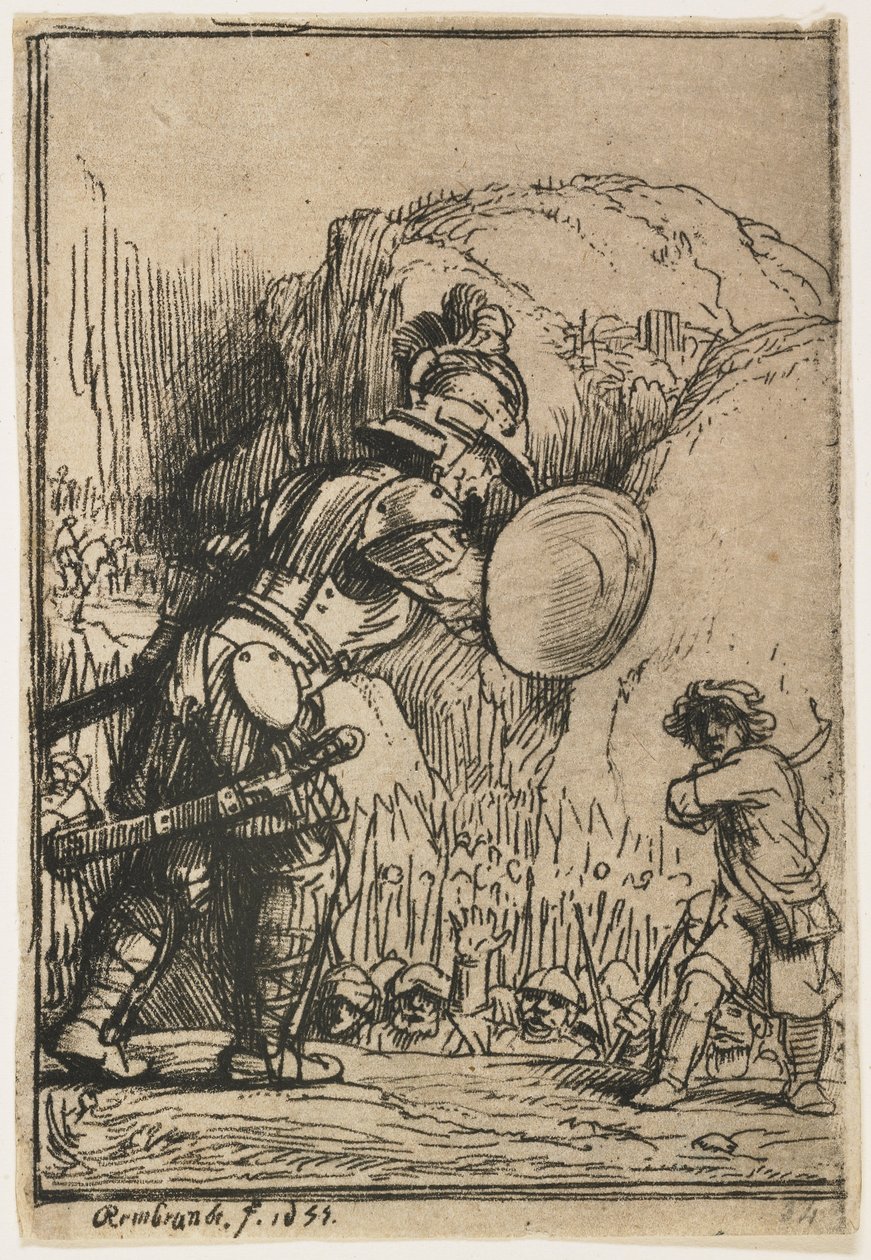 David og Goliat, 1655 av Rembrandt van Rijn