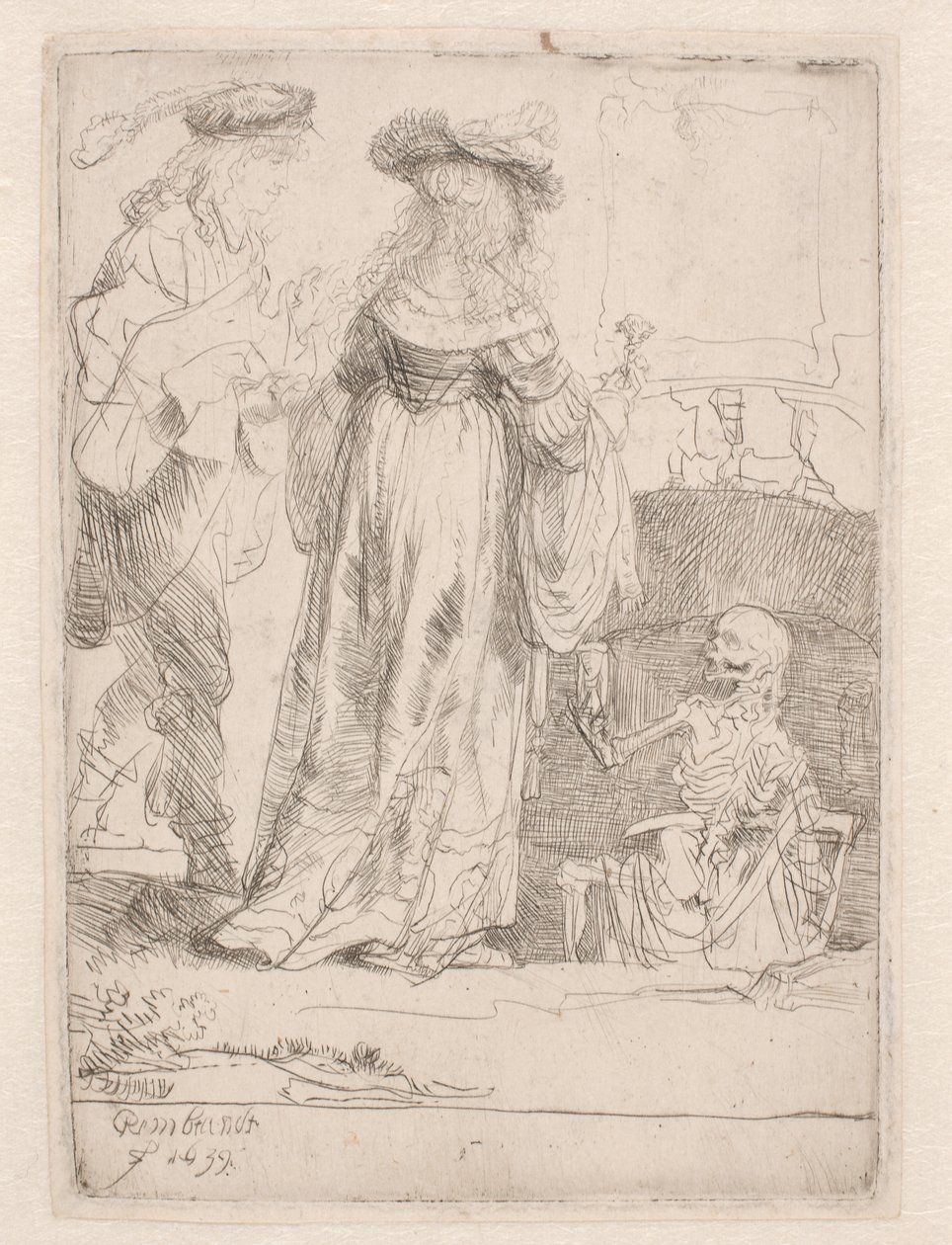 Det unge paret og døden av Rembrandt van Rijn