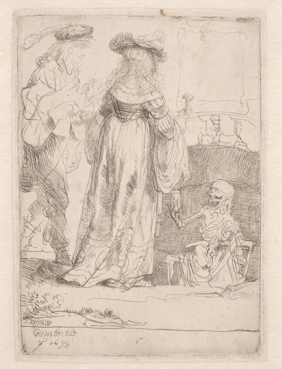 Det unge paret og døden av Rembrandt van Rijn