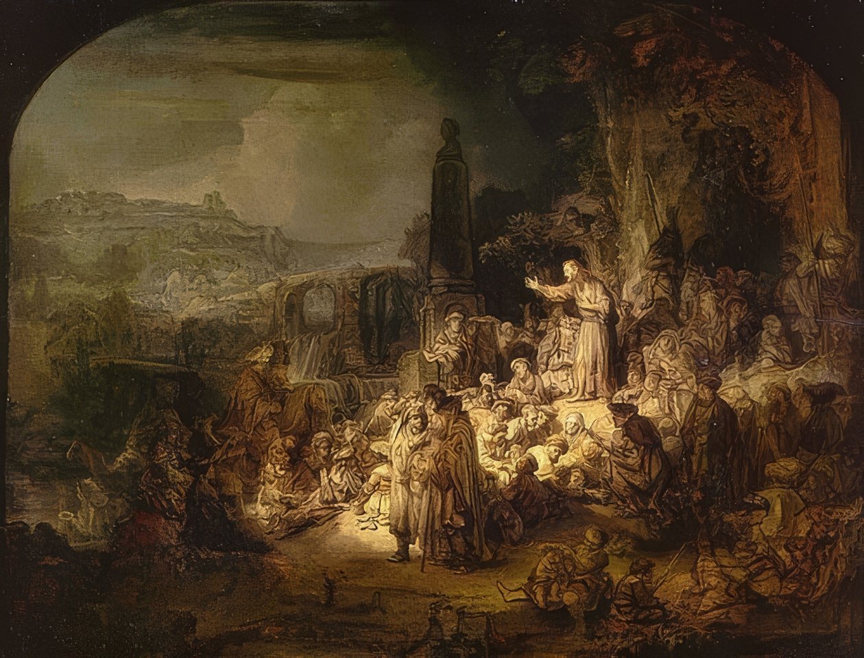 Prekenen til døperen Johannes. 1634/35 av Rembrandt van Rijn