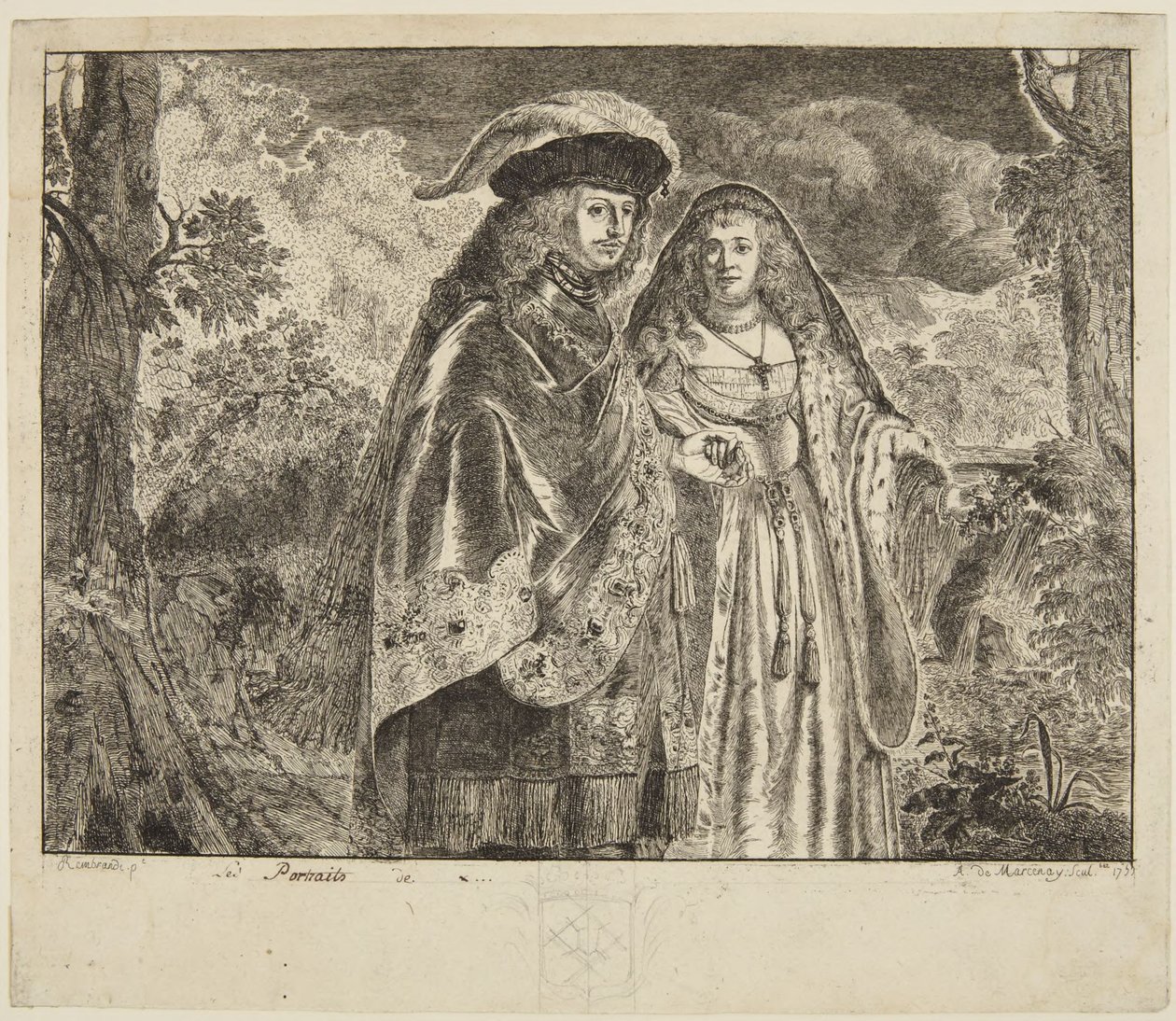 Kalt «Mannen med den hvite fjæren» av Rembrandt van Rijn