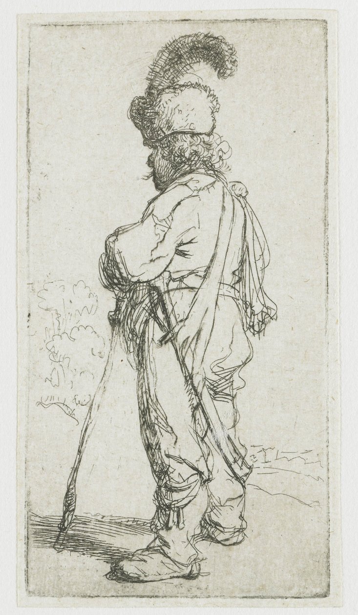 En polakk med en pinne av Rembrandt van Rijn