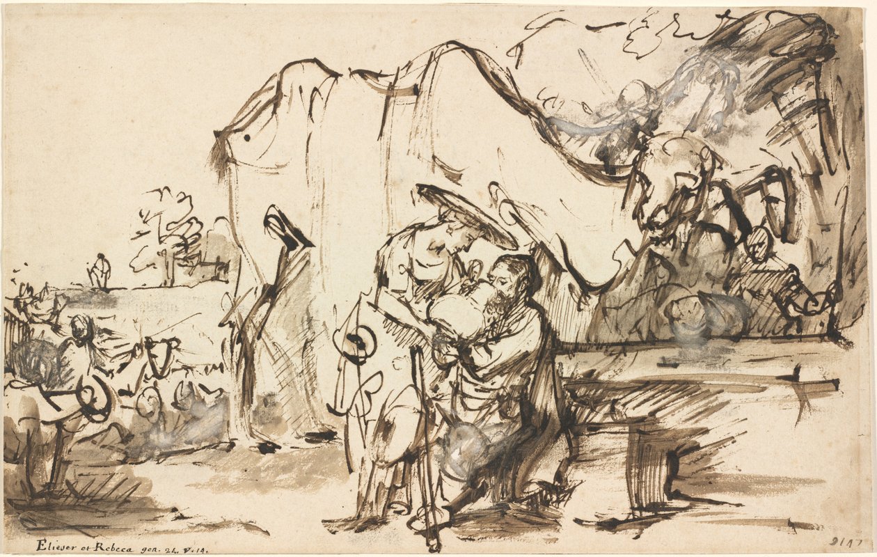Eliezer og Rebecca ved brønnen av Rembrandt van Rijn