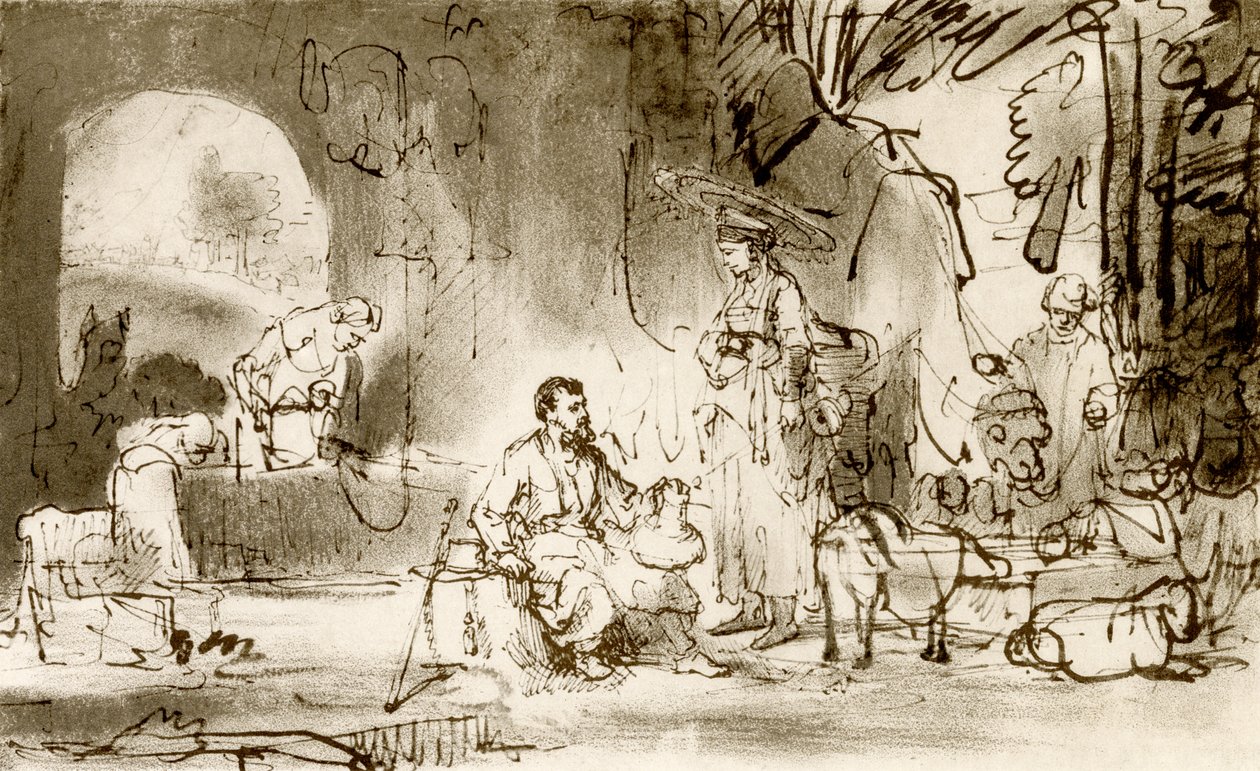 Eliezer og Rebecca ved brønnen av Rembrandt van Rijn
