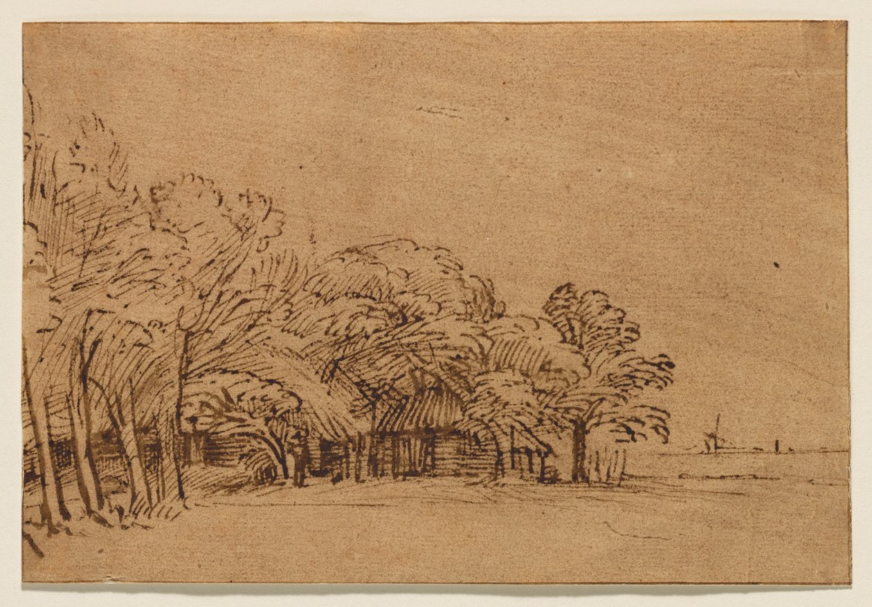 Gård under trær av Rembrandt van Rijn