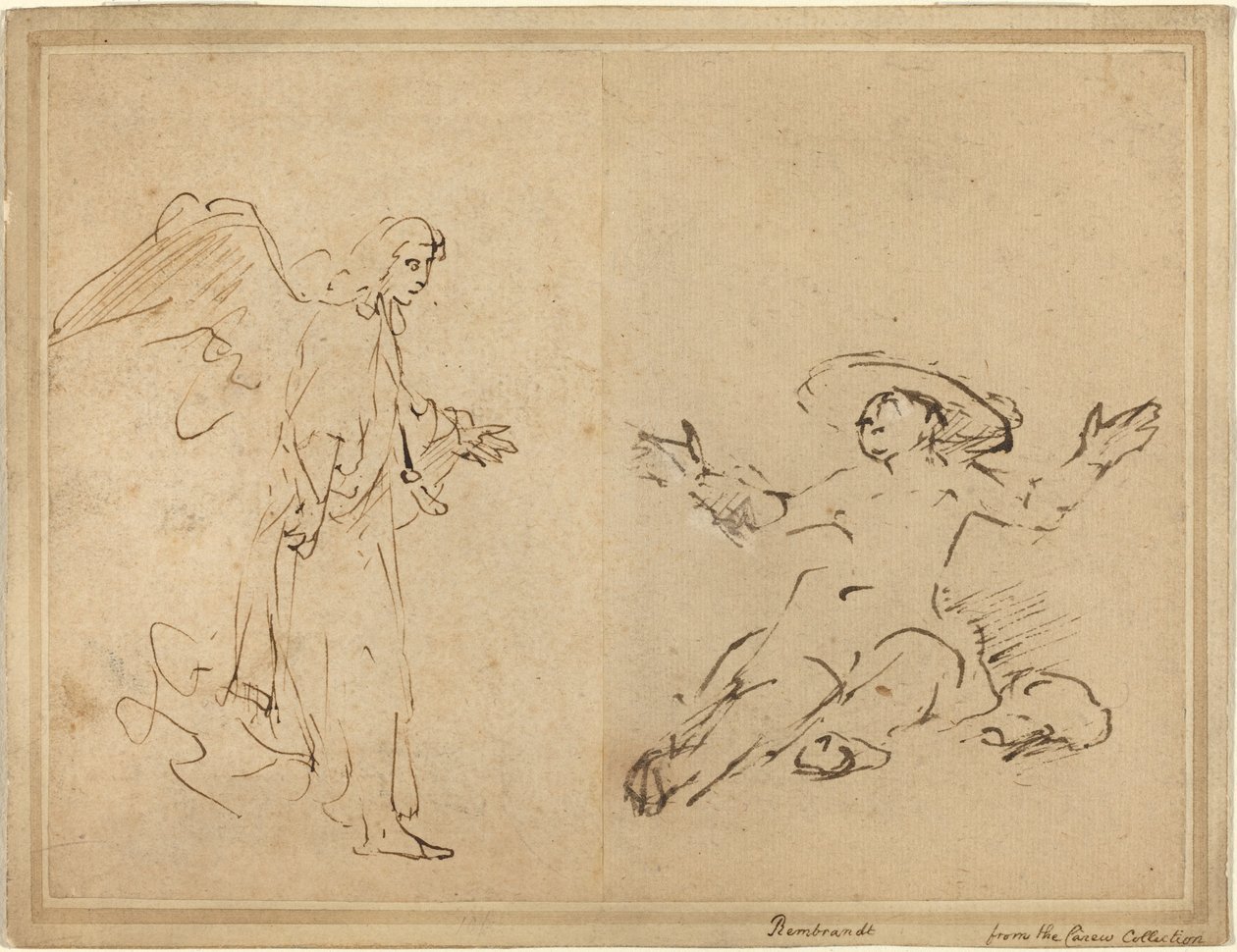 Hagar sitter ved fontenen av Rembrandt van Rijn