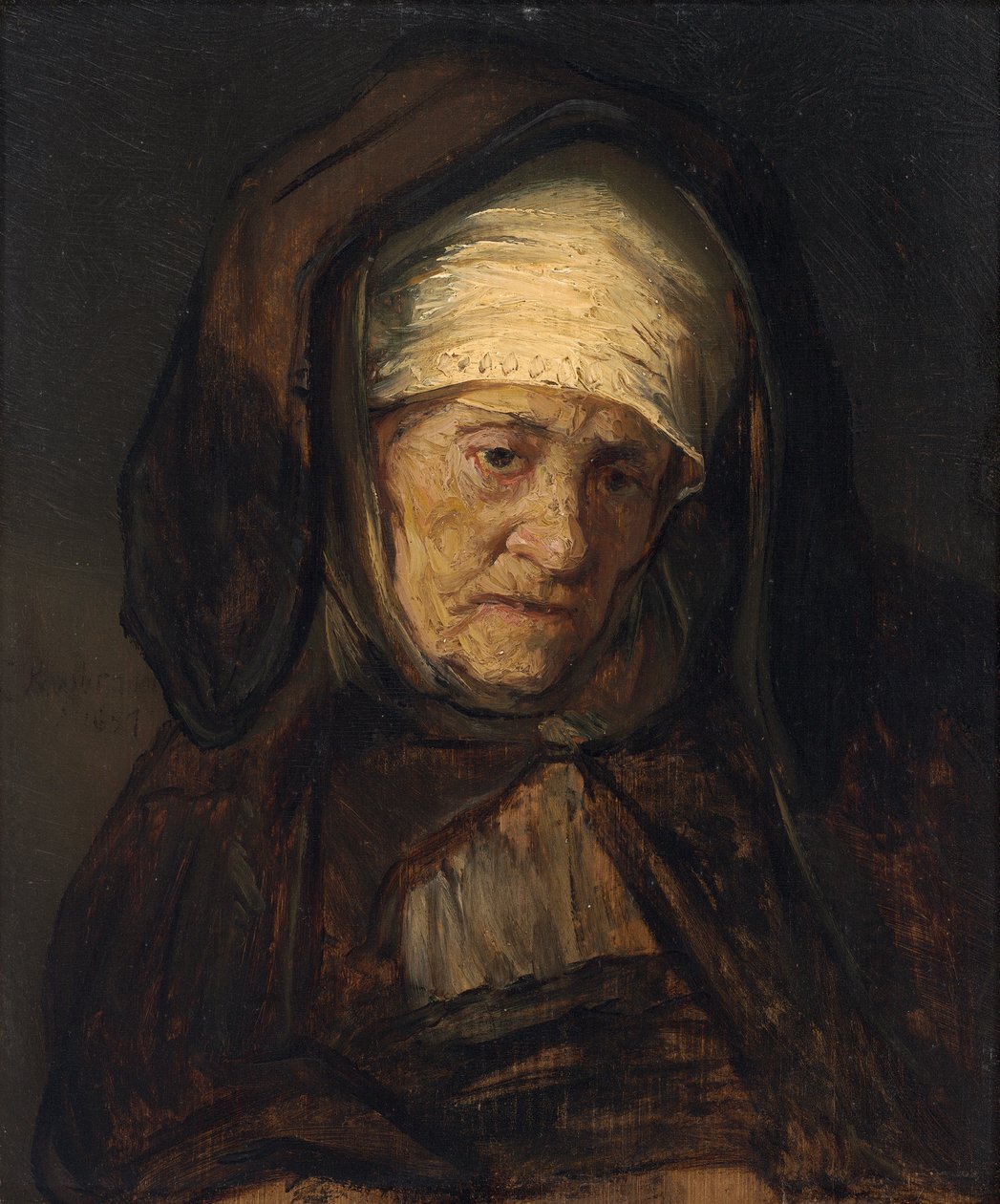Leder for en eldre kvinne, 1655-60 av Rembrandt van Rijn