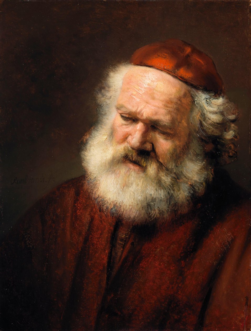 Hodet til en gammel mann av Rembrandt van Rijn