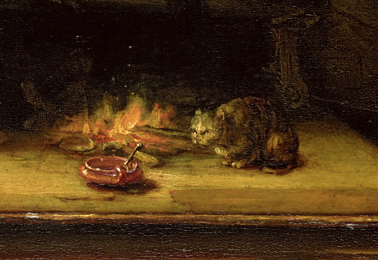 Hellig familie med et gardin, 1646 (detalj av 244315) av Rembrandt van Rijn