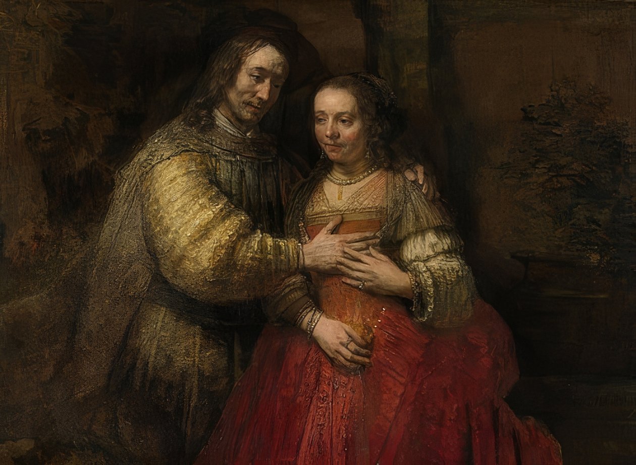 Isak og Rebekka, jødens brud. Rundt 1665-69 av Rembrandt van Rijn