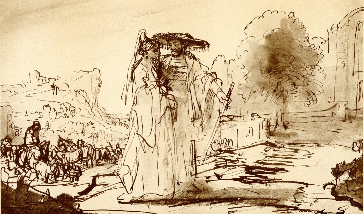 Jakob og Rachel av Rembrandt van Rijn
