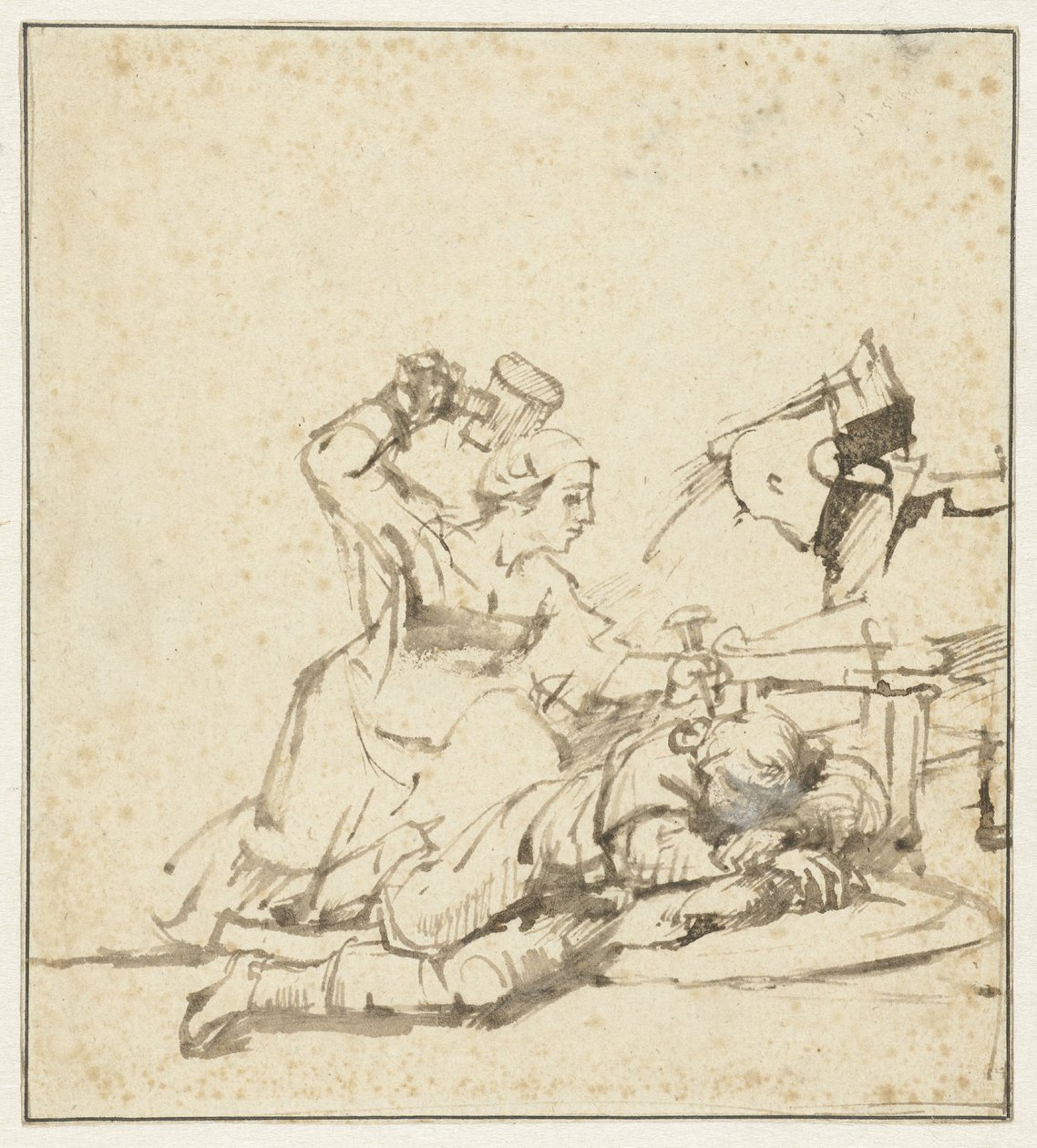 Jaël dreper Sisera av Rembrandt van Rijn