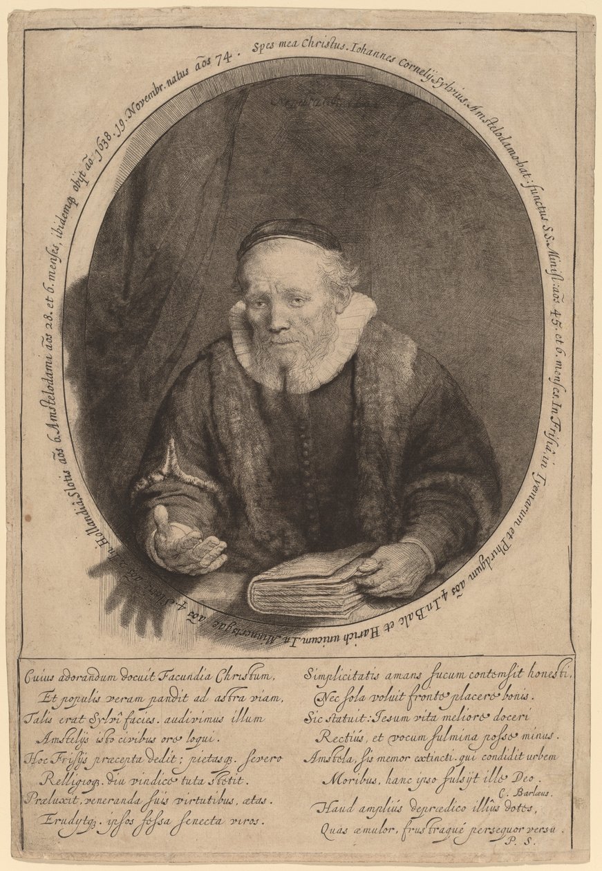 Jan Cornelisz. Sylvius av Rembrandt van Rijn
