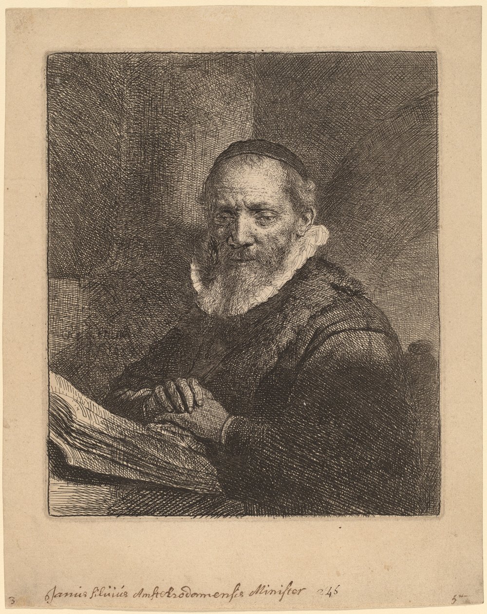 Jan Cornelisz. Sylvius av Rembrandt van Rijn