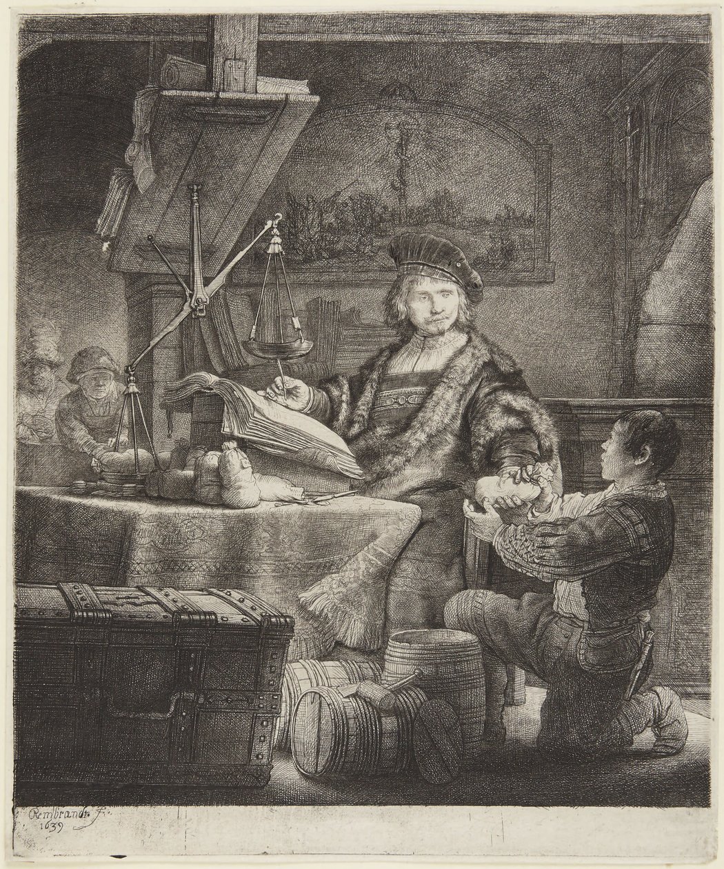 Jan Uytenbogaert (Gullveieren) av Rembrandt van Rijn
