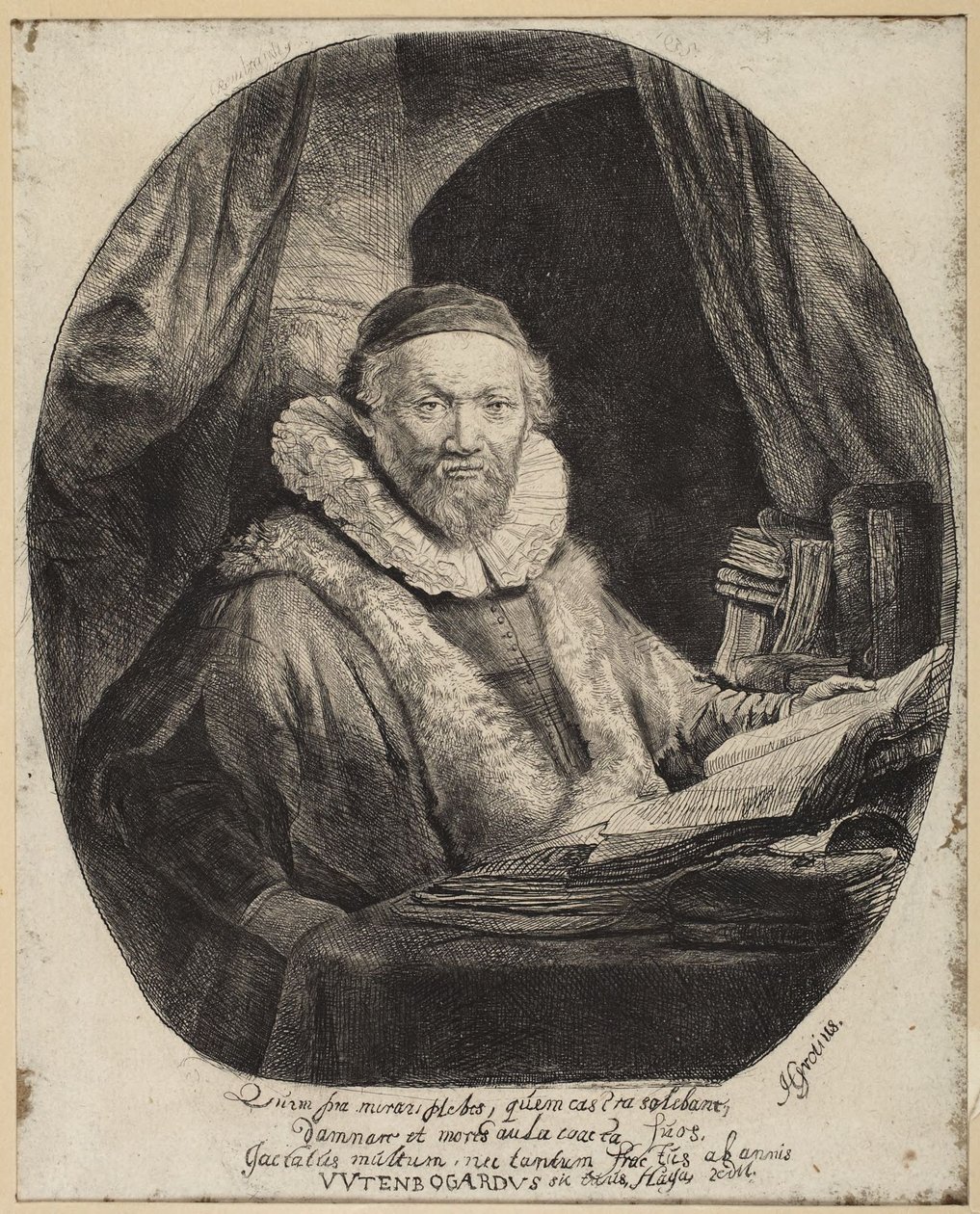 Jan Uytenbogaert, predikant blant remonstrantene av Rembrandt van Rijn